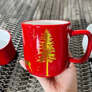 Festive Christmas Design Ceramic Mug, Bulk Holiday Gift for Employees