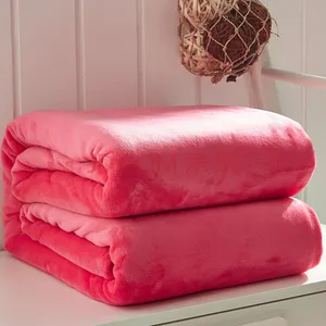 In-Stock Microfiber Solid Color Flannel Fleece Beach Blanket