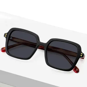 Polarized Square Vintage Acetate Sunglasses, UV Protection, Custom Logo