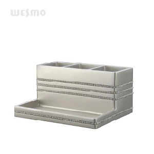 Polyresin Decorative Desk Cosmetic Makeup Brush Organizer