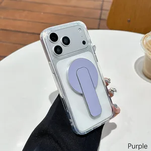 Premium Magsafe Phone Accessories Magnetic PU Leather Adjustable Finger Grip Stand with N52 Magnet