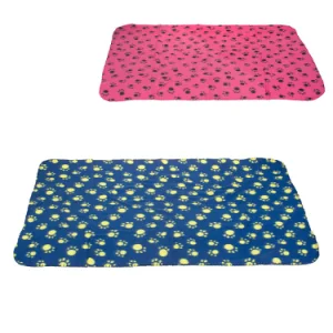 Soft Warm Polar Fleece Single-Layer Pet Blanket with Paw Print