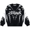 Custom Logo Men's Cotton Knit Jacquard Graphic Winter Sweater Pullover