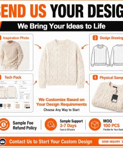Custom Logo Men's Cotton Knit Jacquard Graphic Winter Sweater Pullover